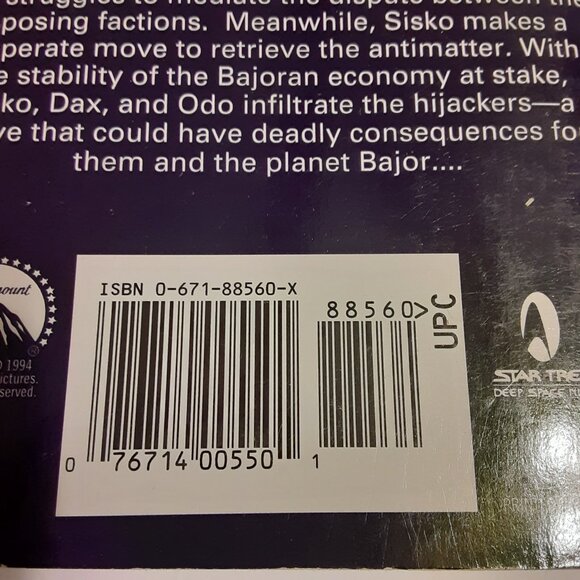 Star Trek Deep Space Nine VTG 90's Paperback Books 7-12 - Picture 5 of 9